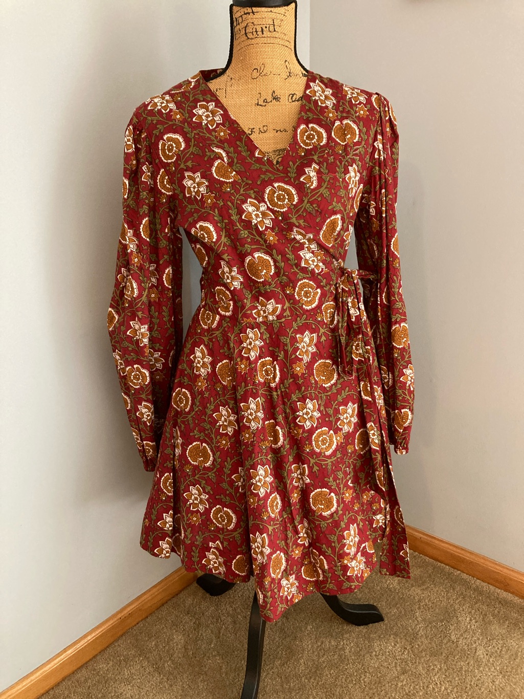 Nwot Mille Resort & Travel Nan Wrap Dress In Cinnabar Women Size L